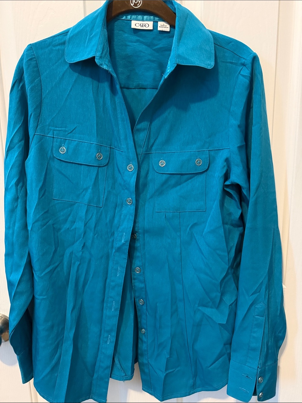Cato Teal Long-Sleeve Button-Front Shirt